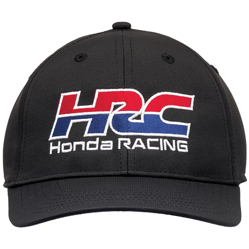 Honda Racing Logo On Black Unstructured Poly Velcro-Back Ball Cap - OSFM